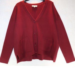 Michael Stars Milano Knit Dolman Cardigan Pinot Red Medium